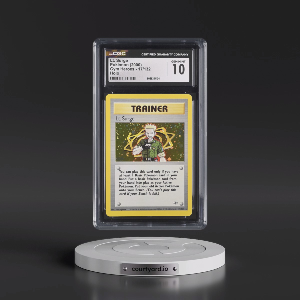 2000 Gym Heroes #17/132 Lt. Surge - Holo (CGC 10 GEM MINT)
