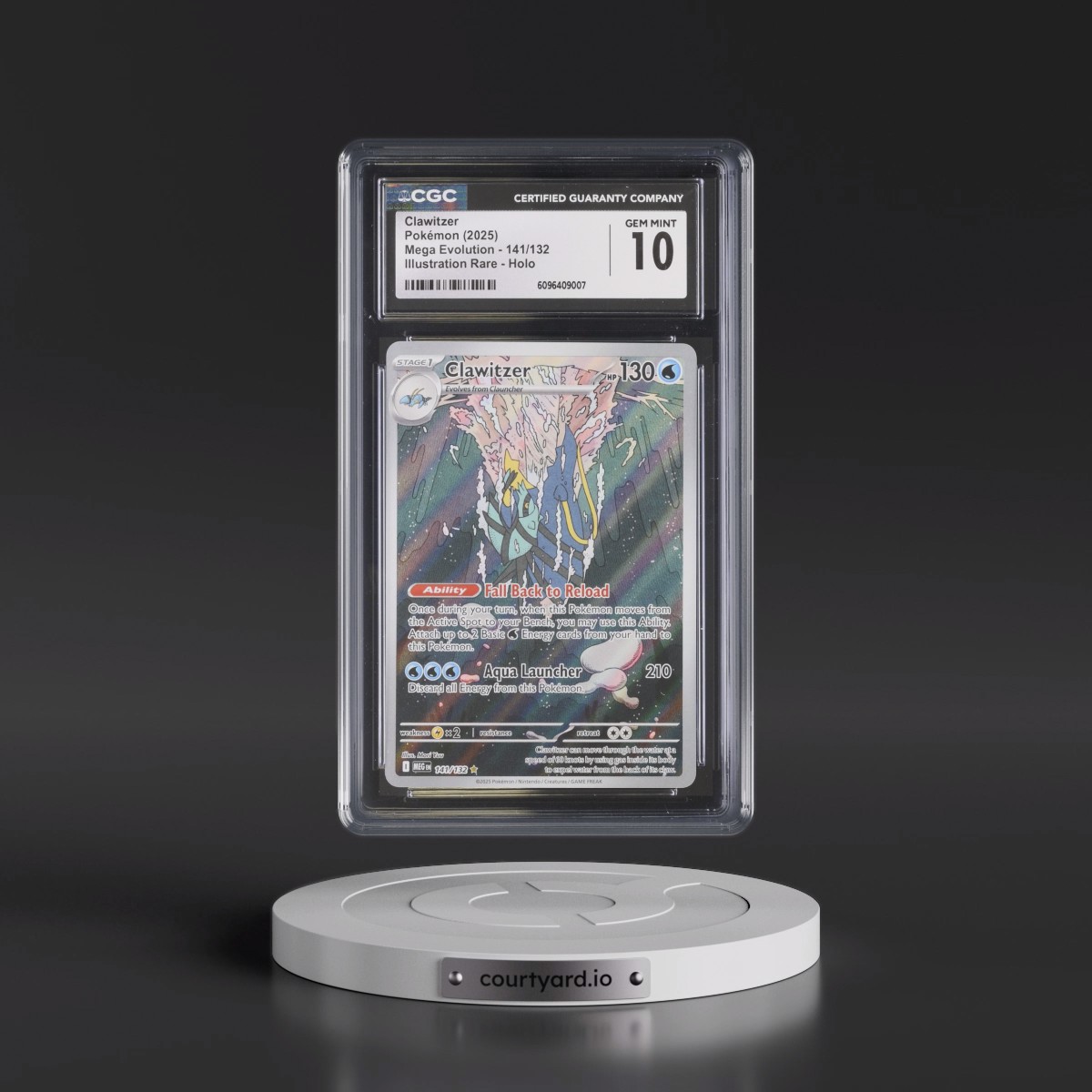 2025 Mega Evolution - MEG EN #141/132 Clawitzer - Illustration Rare Holo (CGC 10 GEM MINT)