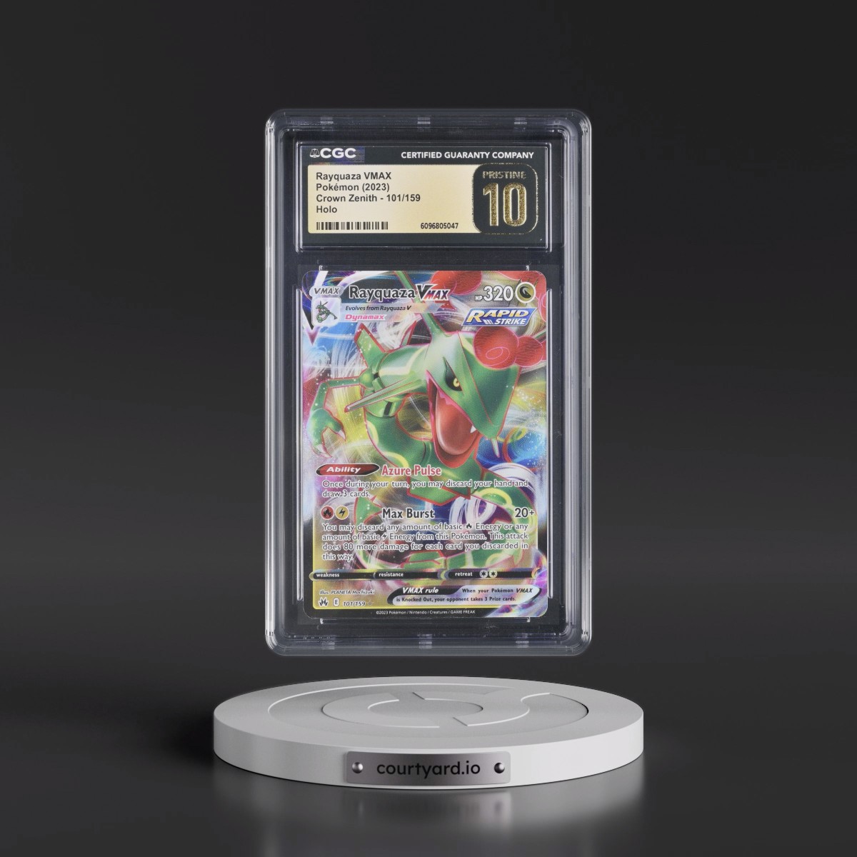 2023 Crown Zenith #101/159 Rayquaza VMAX - Holo (CGC 10 PRISTINE)