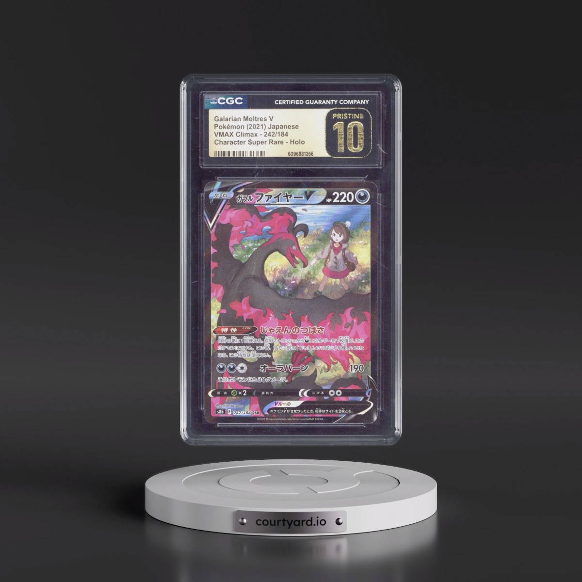 2021 VMAX Climax #242/184 Galarian Moltres V - Character Super Rare Holo (CGC 10 PRISTINE)