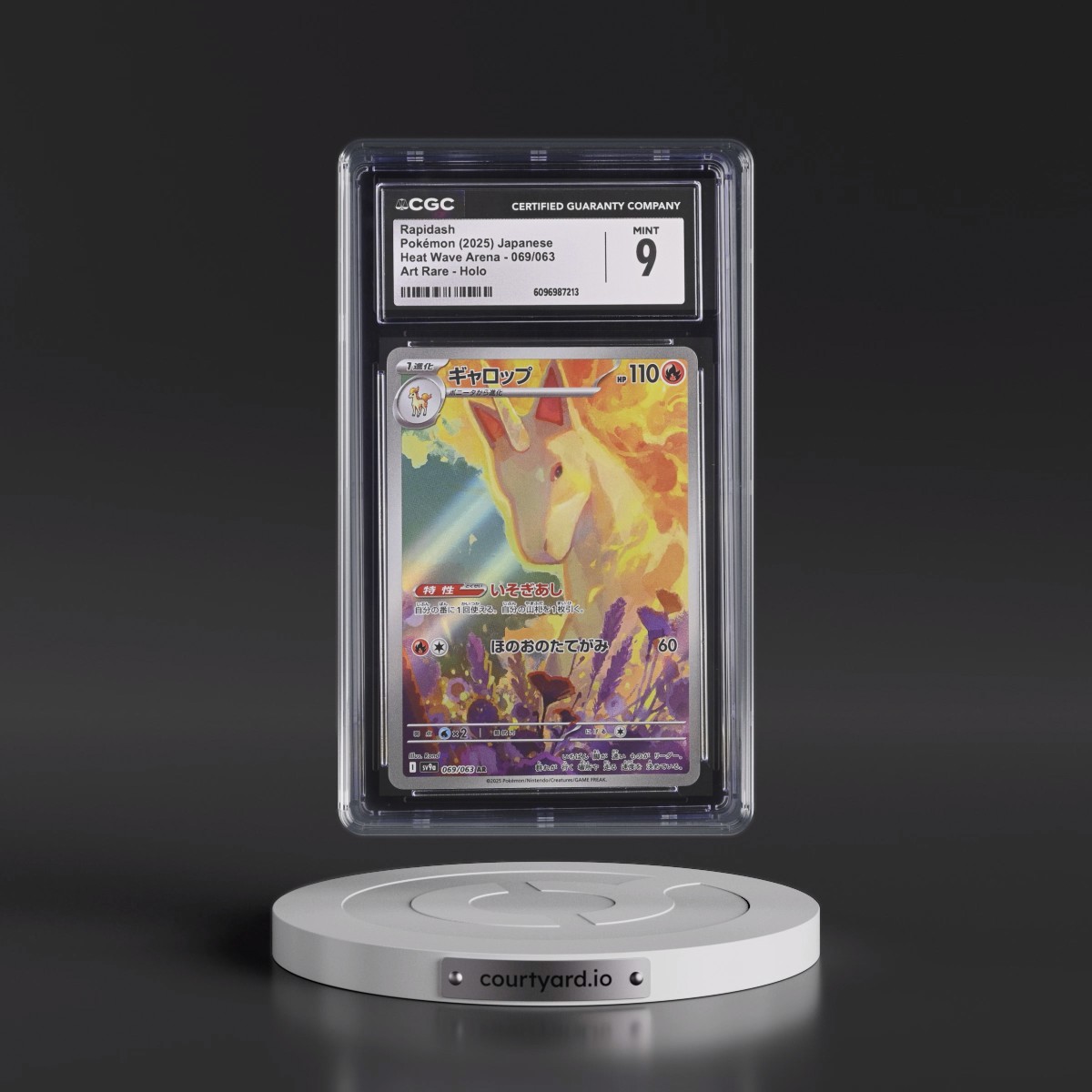 2025 Heat Wave Arena - sv9a #069/063 Rapidash - Art Rare Holo (CGC 9 MINT)
