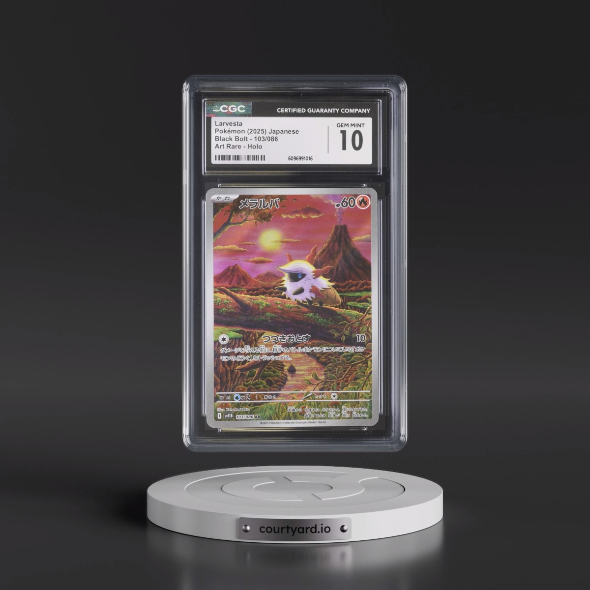 2025 Black Bolt - sv11B #103/086 Larvesta - Art Rare Holo (CGC 10 GEM MINT)