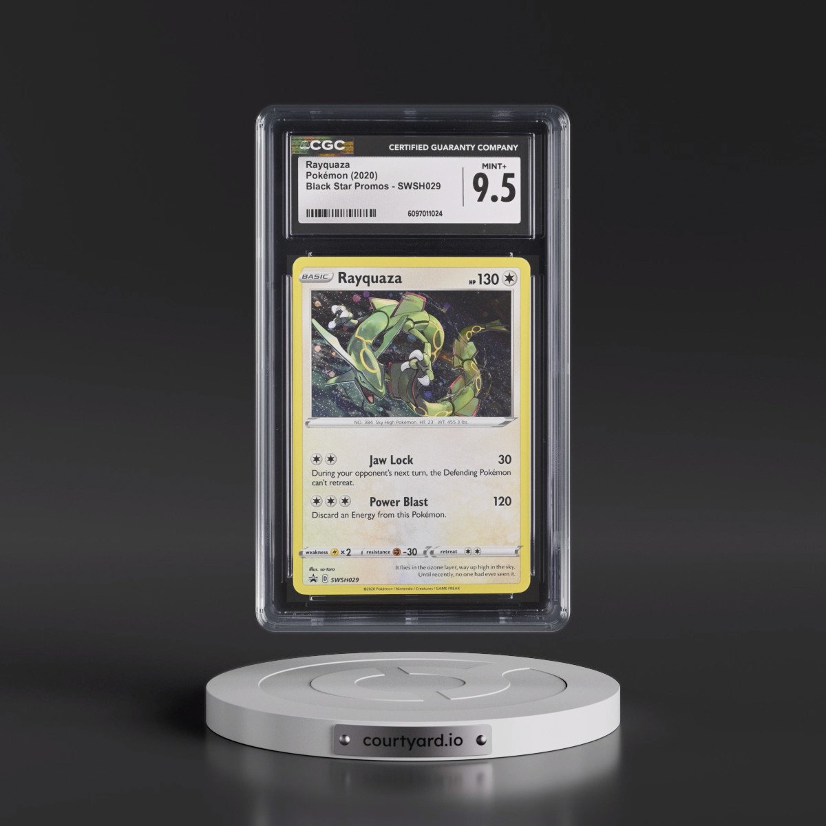 2017 Black Star Promos - Sword & Shield #SWSH029 Rayquaza - Cosmos Holo (CGC 9.5 MINT+)