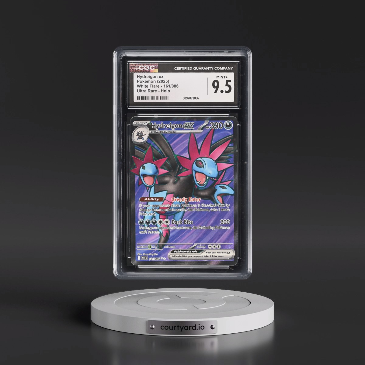 2025 White Flare - WHT EN #161/086 Hydreigon ex - Ultra Rare Holo (CGC 9.5 MINT+)