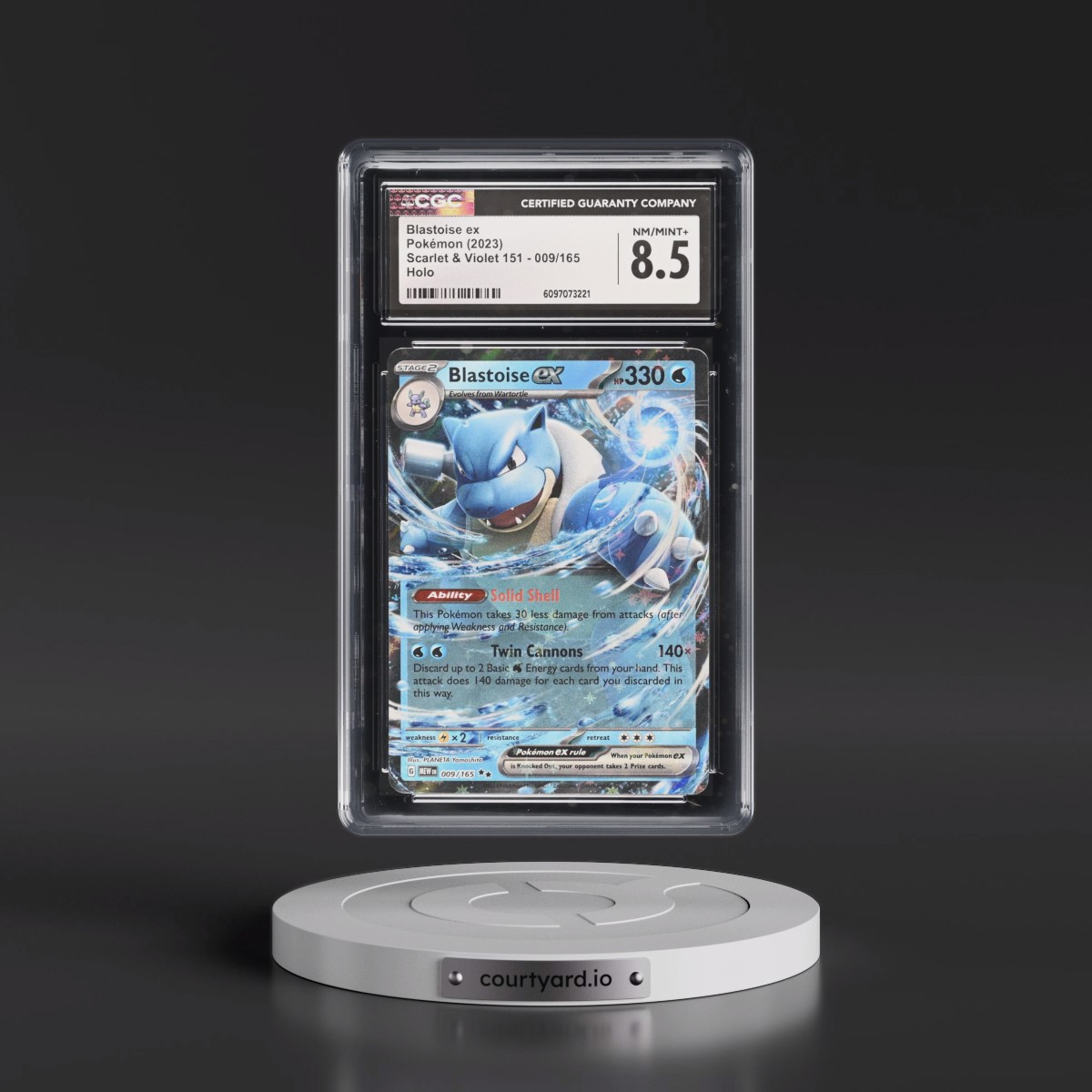 2023 Scarlet & Violet 151 - MEW EN #009/165 Blastoise ex - Holo (CGC 8.5 NM-MT+)