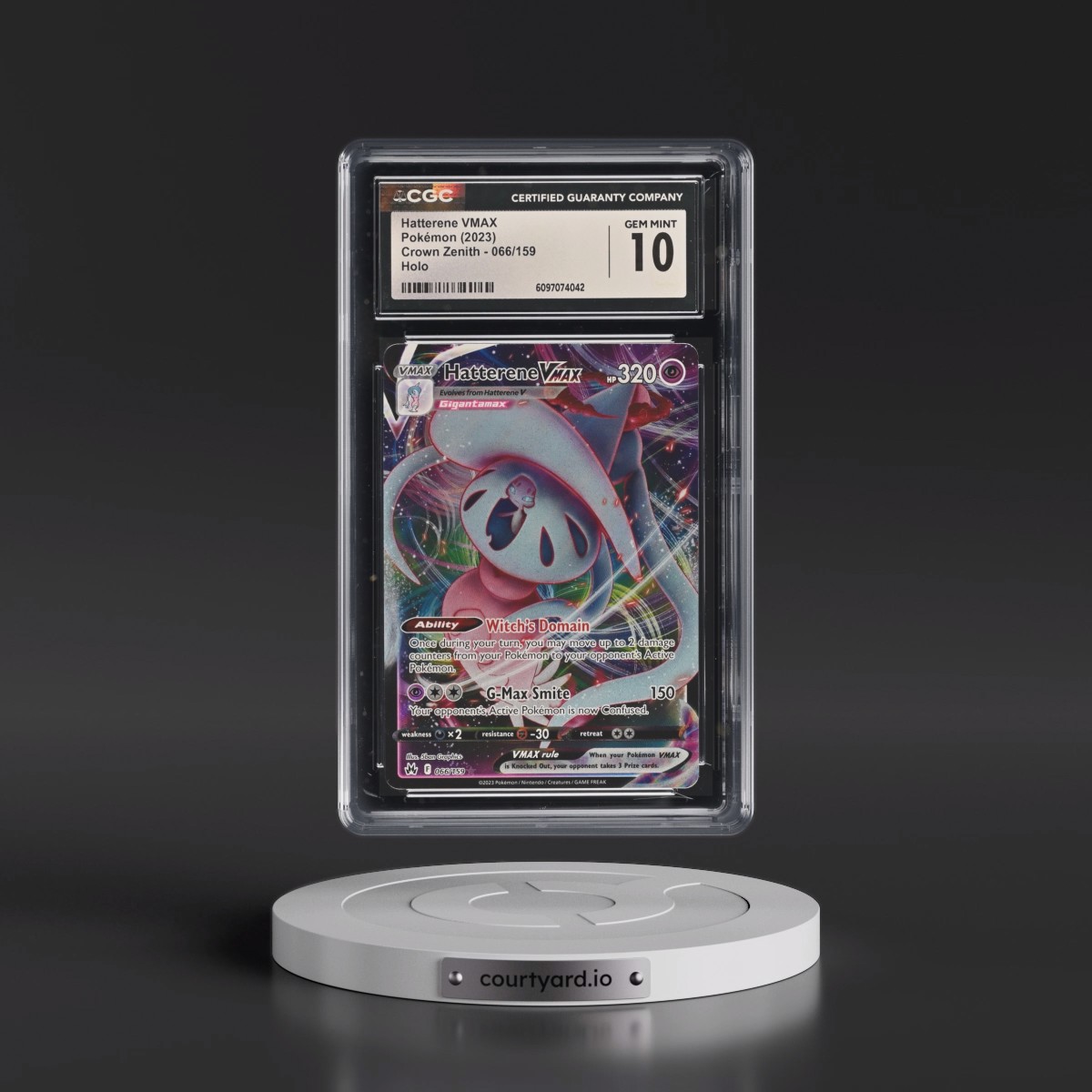 2023 Crown Zenith #066/159 Hatterene VMAX - Holo (CGC 10 GEM MINT)