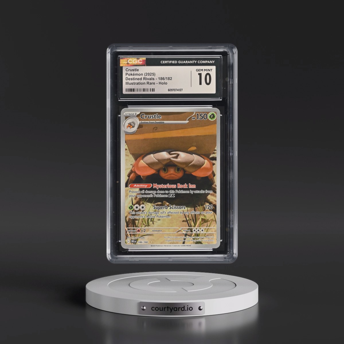 2025 Destined Rivals - DRI EN #186/182 Crustle - Illustration Rare Holo (CGC 10 GEM MINT)