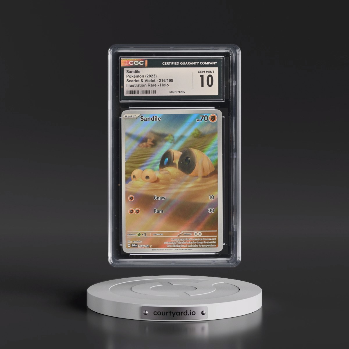 2023 Scarlet & Violet #216/198 Sandile - Illustration Rare Holo (CGC 10 GEM MINT)