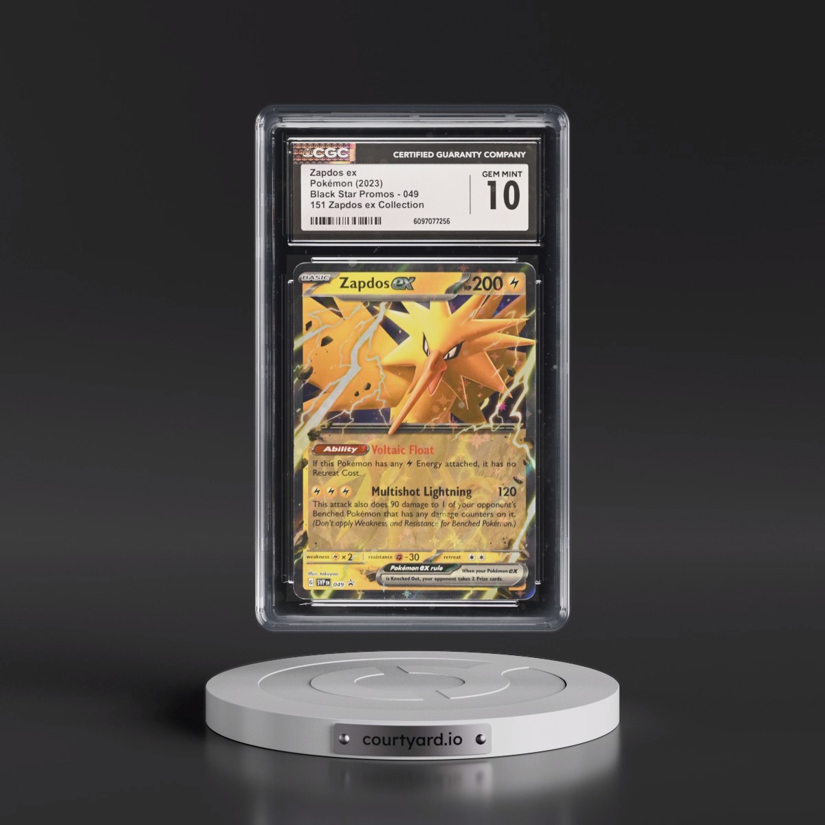 2023 Black Star Promos - Scarlet & Violet SVP EN #049 Zapdos ex - 151 Zapdos ex Collection (Holo) (CGC 10 GEM MINT)