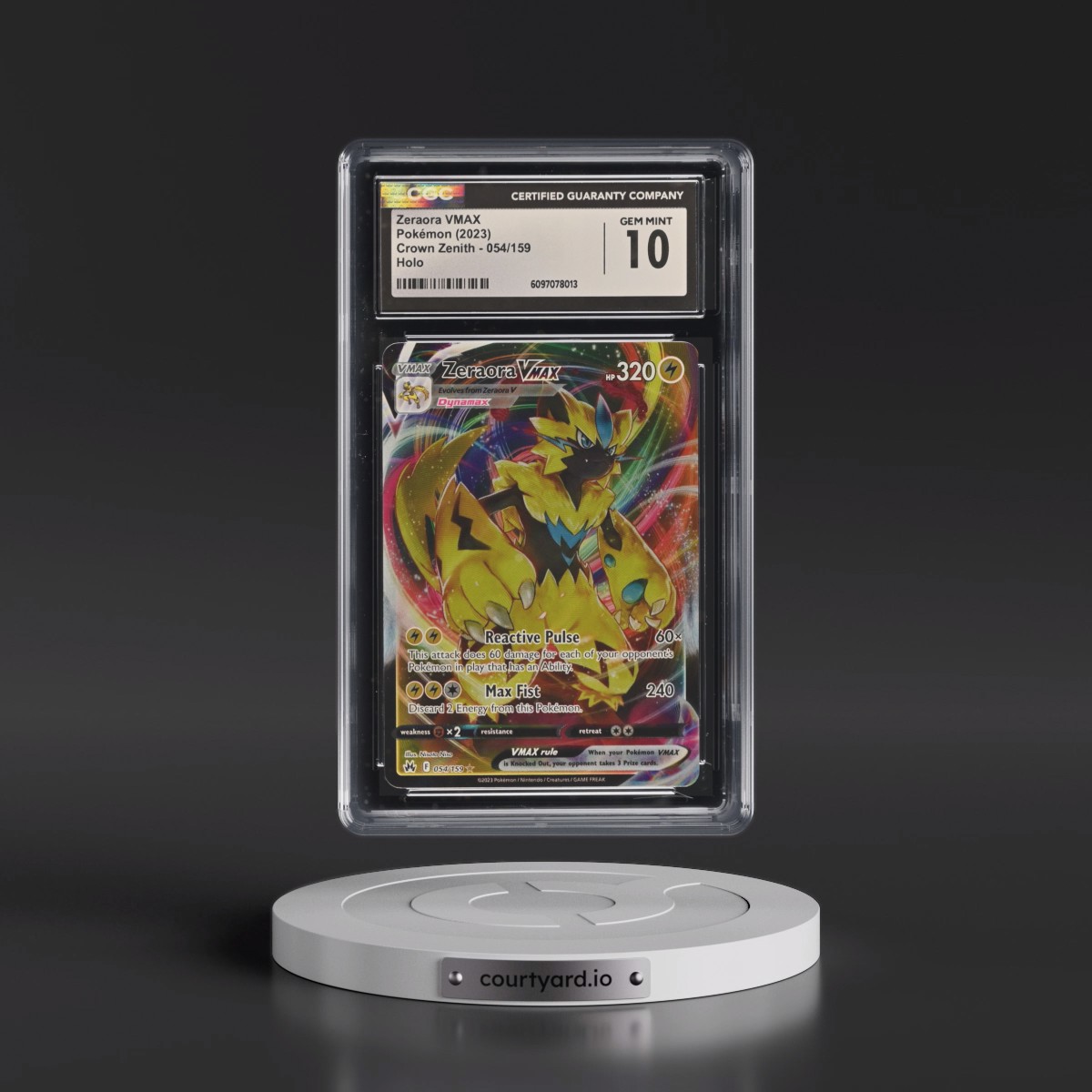 2023 Crown Zenith #054/159 Zeraora VMAX - Holo (CGC 10 GEM MINT)