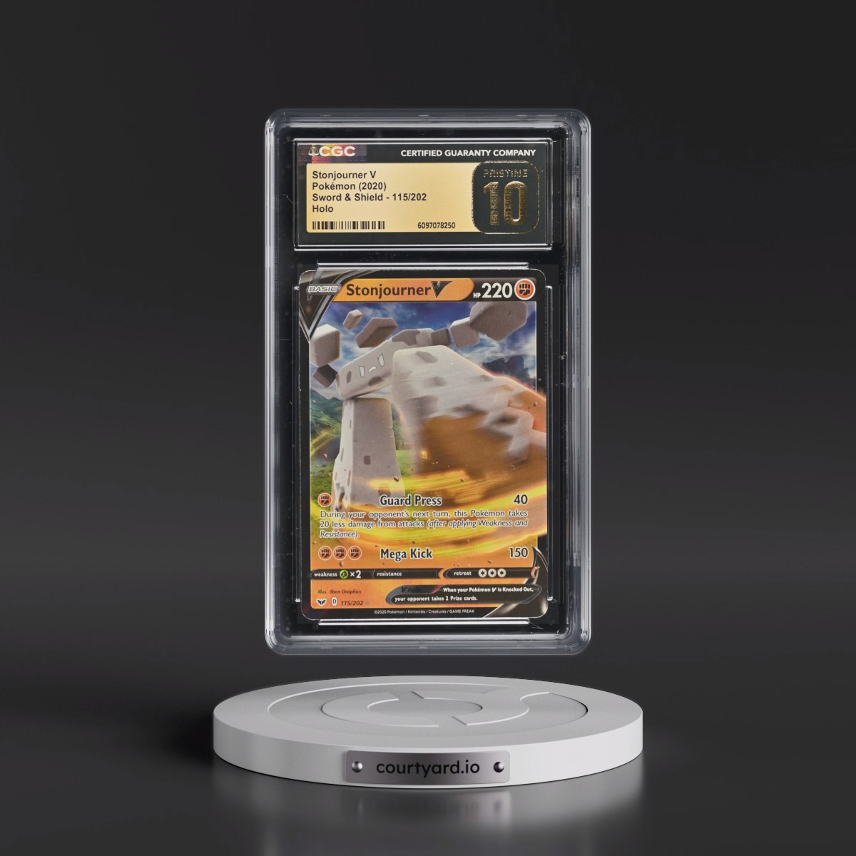 2020 Sword & Shield #115/202 Stonjourner V - Holo (CGC 10 PRISTINE)