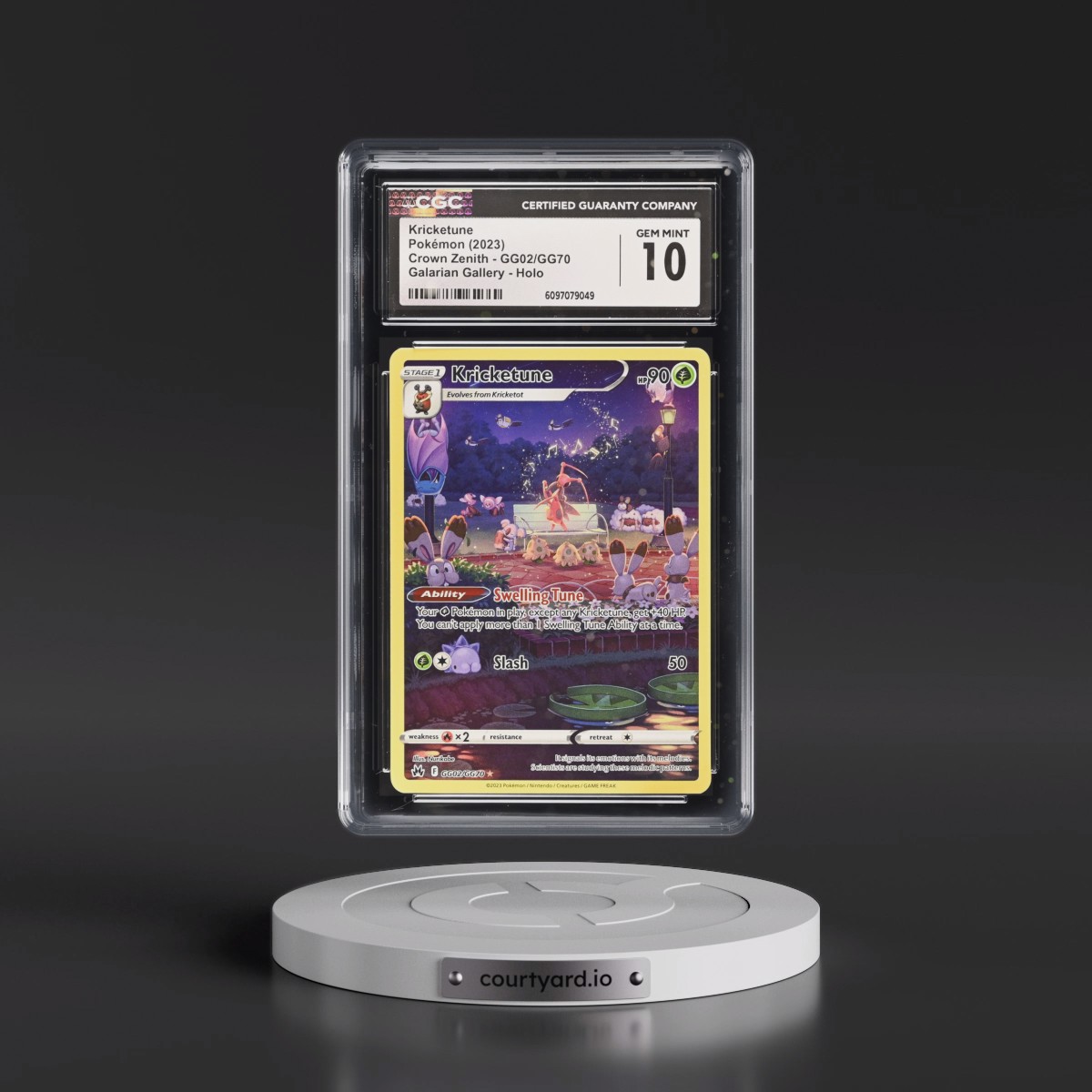 2023 Crown Zenith #GG02/GG70 Kricketune - Galarian Gallery Holo (CGC 10 GEM MINT)