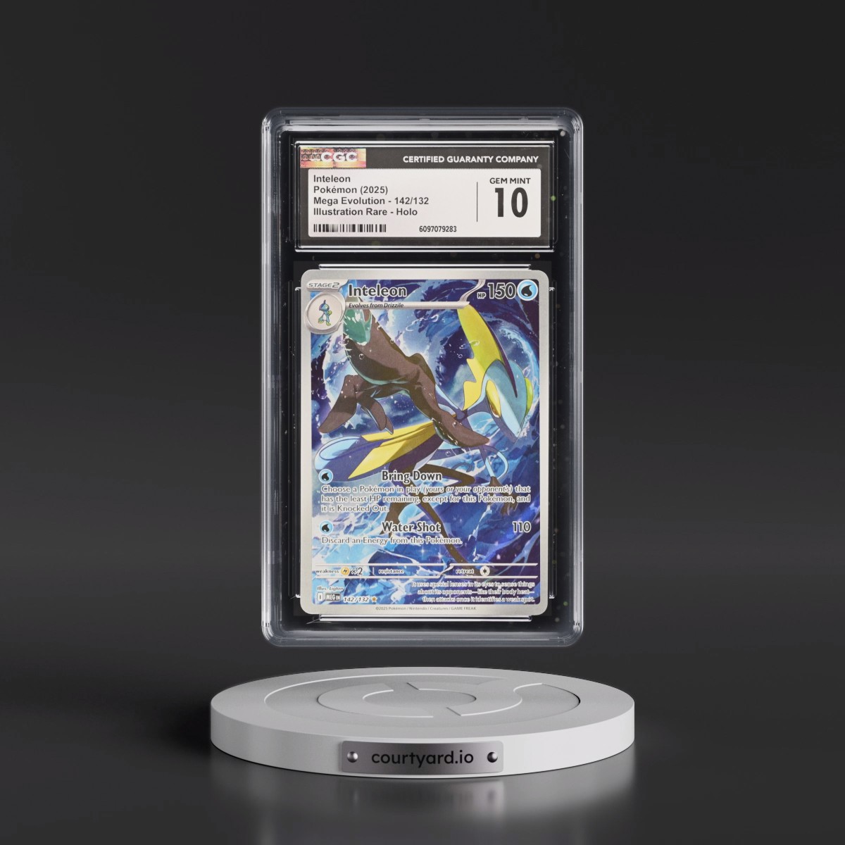 2025 Mega Evolution - MEG EN #142/132 Inteleon - Illustration Rare Holo (CGC 10 GEM MINT)