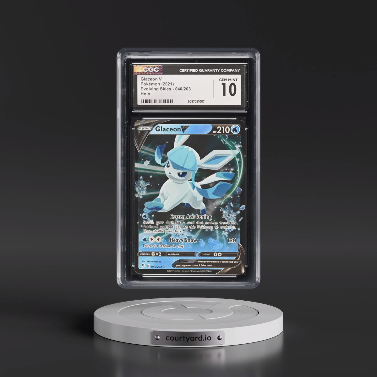 2021 Evolving Skies #040/203 Glaceon V - Holo (CGC 10 GEM MINT)