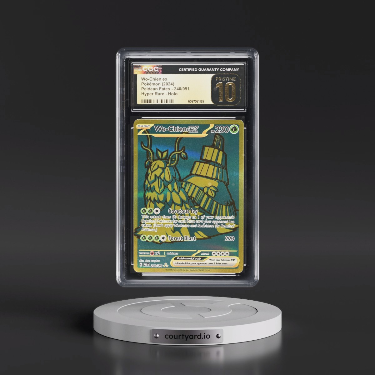 2024 Paldean Fates - PAF EN #240/091 Wo-Chien ex - Hyper Rare Holo (CGC 10 PRISTINE)