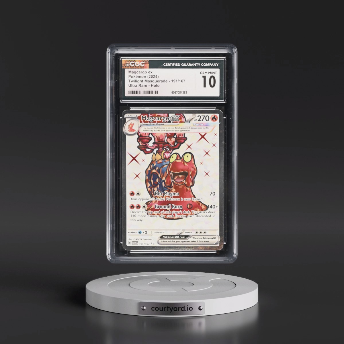 2024 Twilight Masquerade - TWM EN #191/167 Magcargo ex - Ultra Rare Holo (CGC 10 GEM MINT)