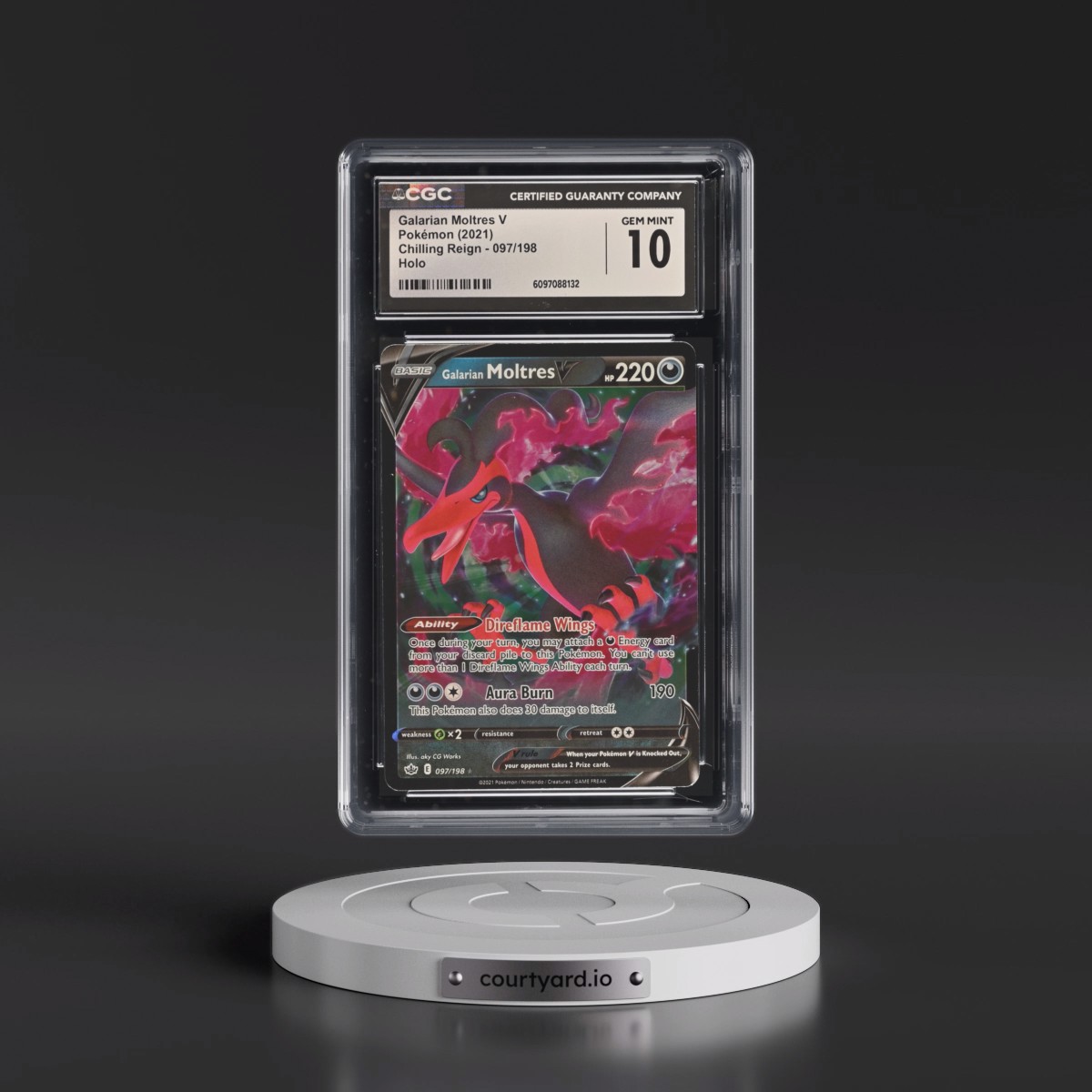 2021 Chilling Reign #097/198 Galarian Moltres V - Holo (CGC 10 GEM MINT)