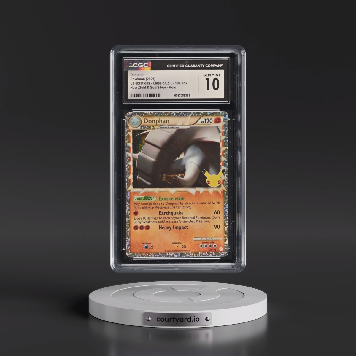 2021 Celebrations - Classic Collection #107/123 Donphan - HeartGold & SoulSilver Holo (CGC 10 GEM MINT)