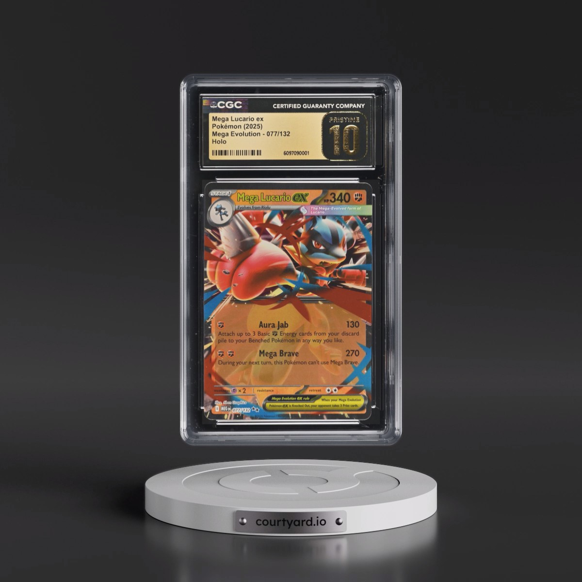 2025 Mega Evolution - MEG EN #077/132 Mega Lucario ex - Holo (CGC 10 PRISTINE)