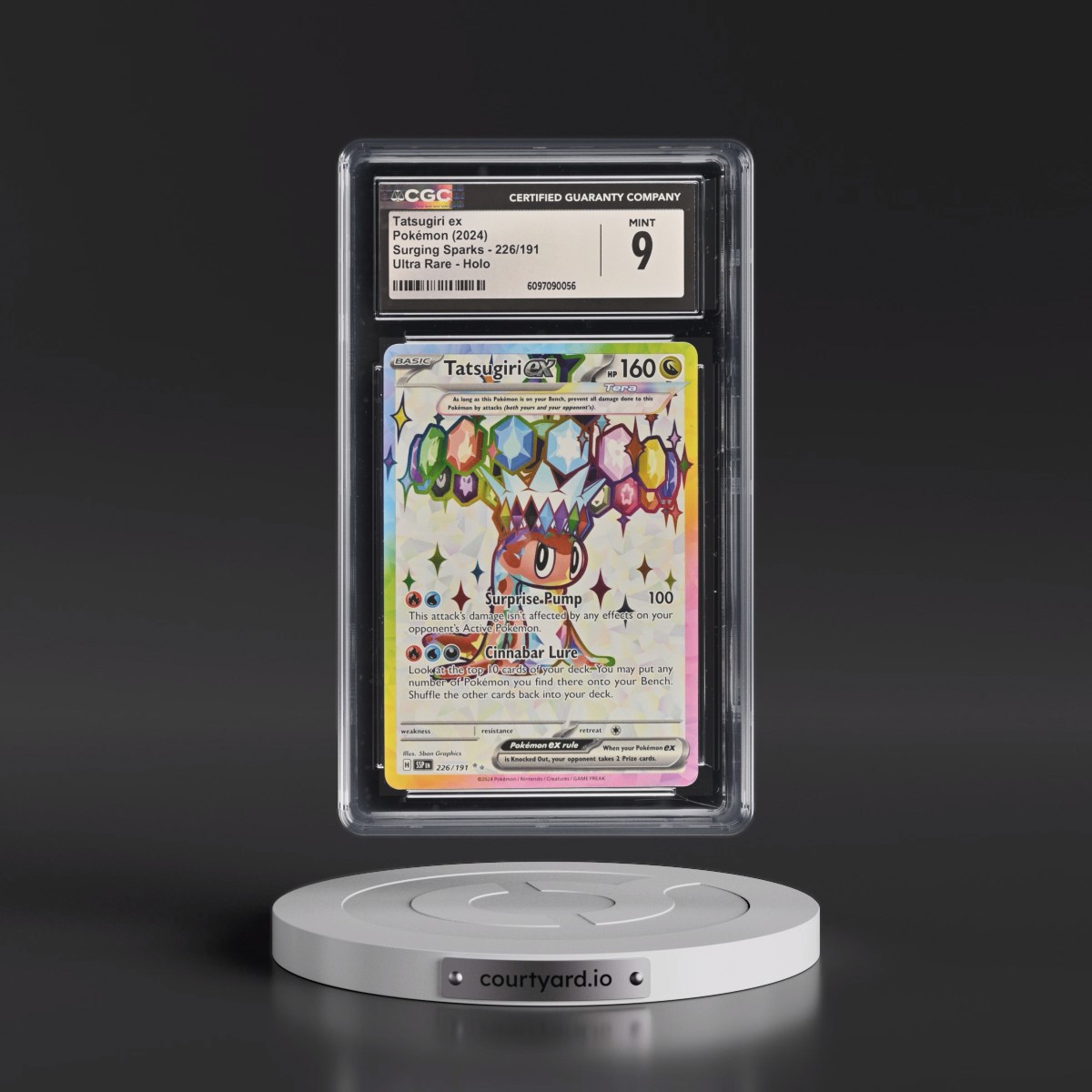 2024 Surging Sparks - SSP EN Tatsugiri ex - Ultra Rare Holo #226/191 CGC 9