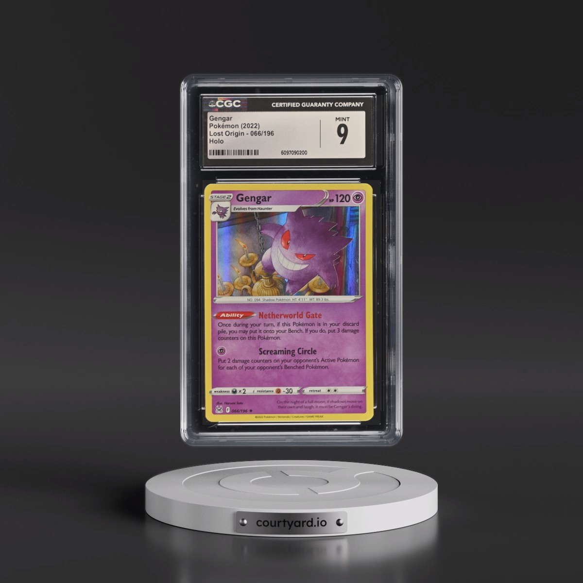 2022 Lost Origin #066/196 Gengar - Holo (CGC 9 MINT)