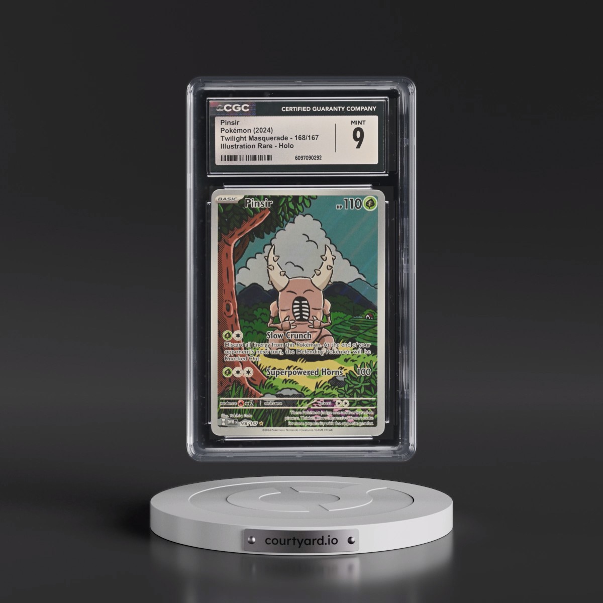 2024 Twilight Masquerade - TWM EN #168/167 Pinsir - Illustration Rare Holo (CGC 9 MINT)