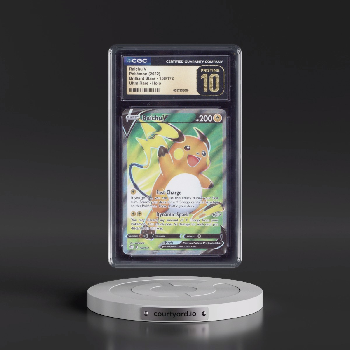 2022 Brilliant Stars #158/172 Raichu V - Ultra Rare Holo (CGC 10 PRISTINE)