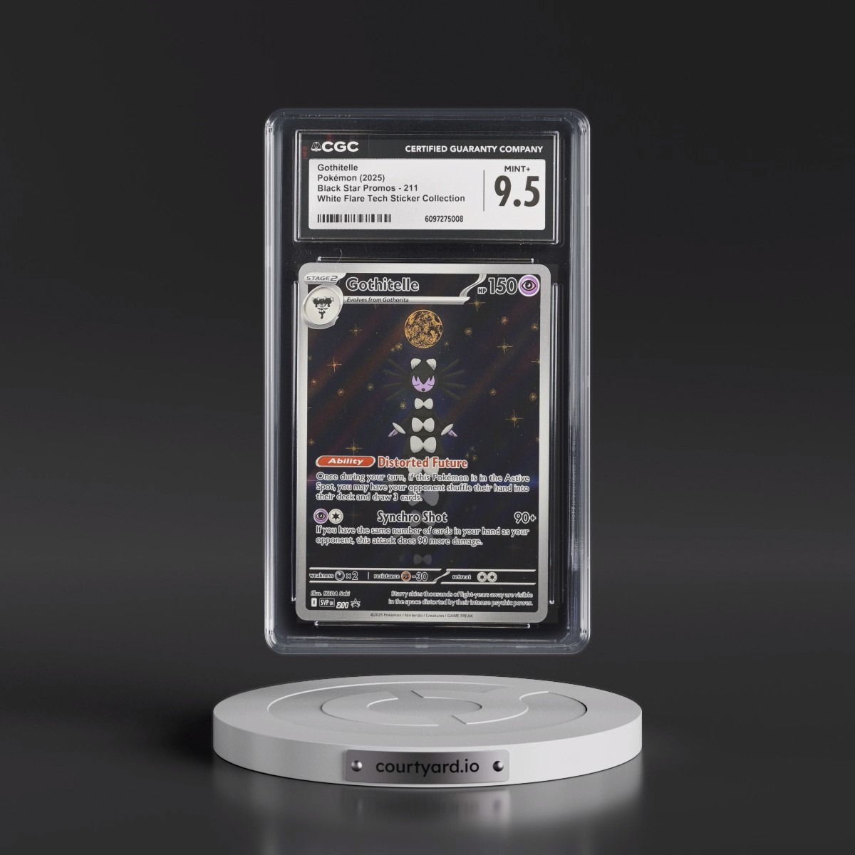 2025 Pokémon Svp EN-SV Black Star Promo #211 Gothitelle - White Flare Tech Sticker Collection (CGC 9.5 MINT+)