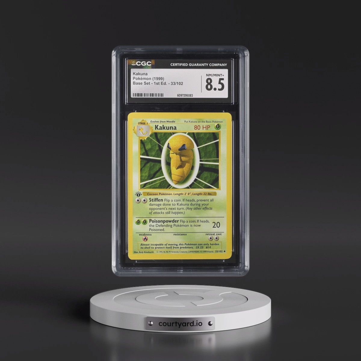 1999 Base Set #33/102 Kakuna - 1st Edition 1st Edition (CGC 8.5 NM-MT+)