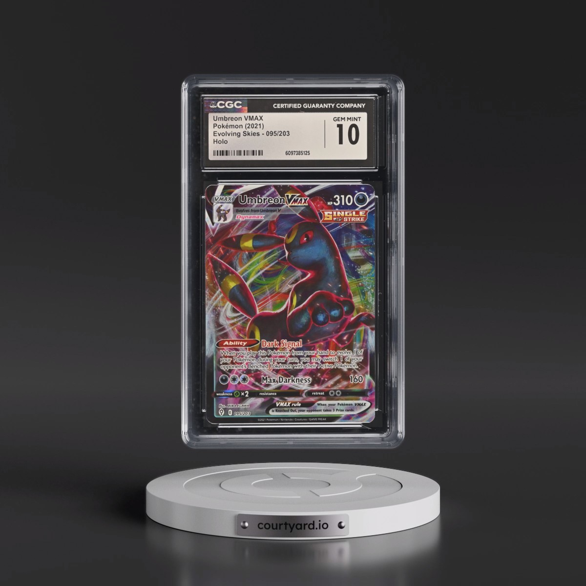 2021 Evolving Skies #095/203 Umbreon VMAX - Holo (CGC 10 GEM MINT)