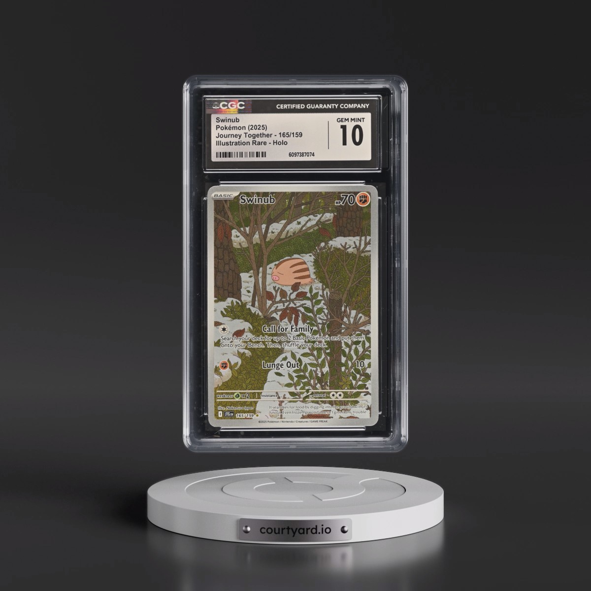 2025 Journey Together - JTG EN #165/159 Swinub - Illustration Rare Holo (CGC 10 GEM MINT)