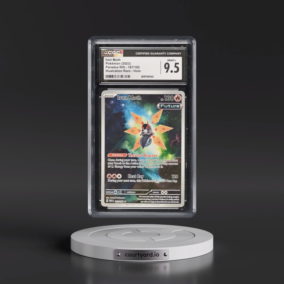 2023 Paradox Rift - PAR EN #187/182 Iron Moth - Illustration Rare Holo (CGC 9.5 MINT+)