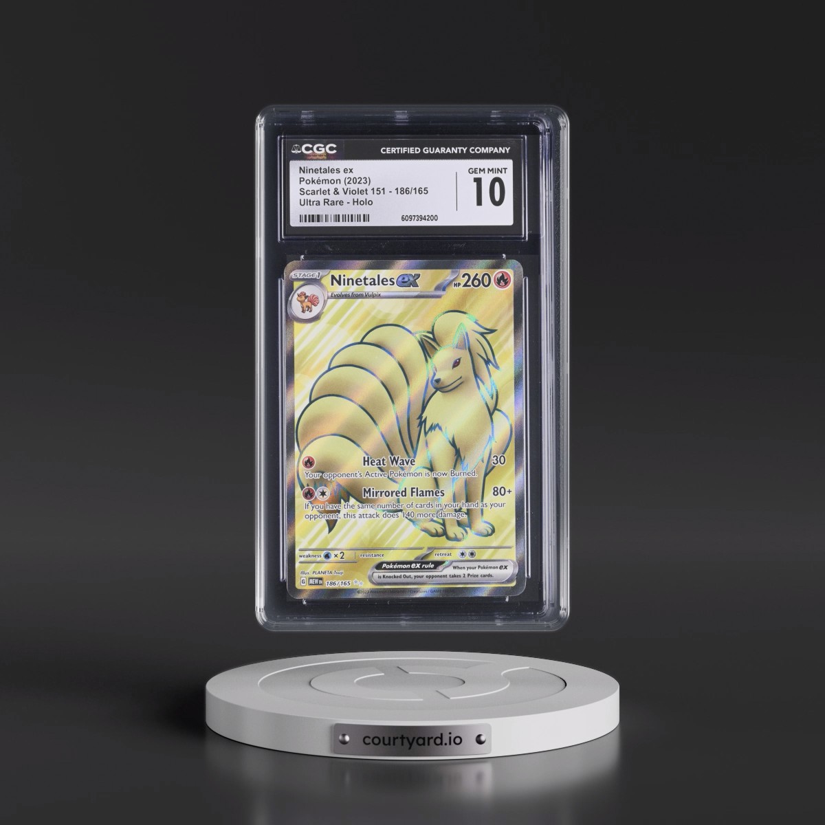 2023 Scarlet & Violet 151 - MEW EN #186/165 Ninetales ex - Ultra Rare Holo (CGC 10 GEM MINT)