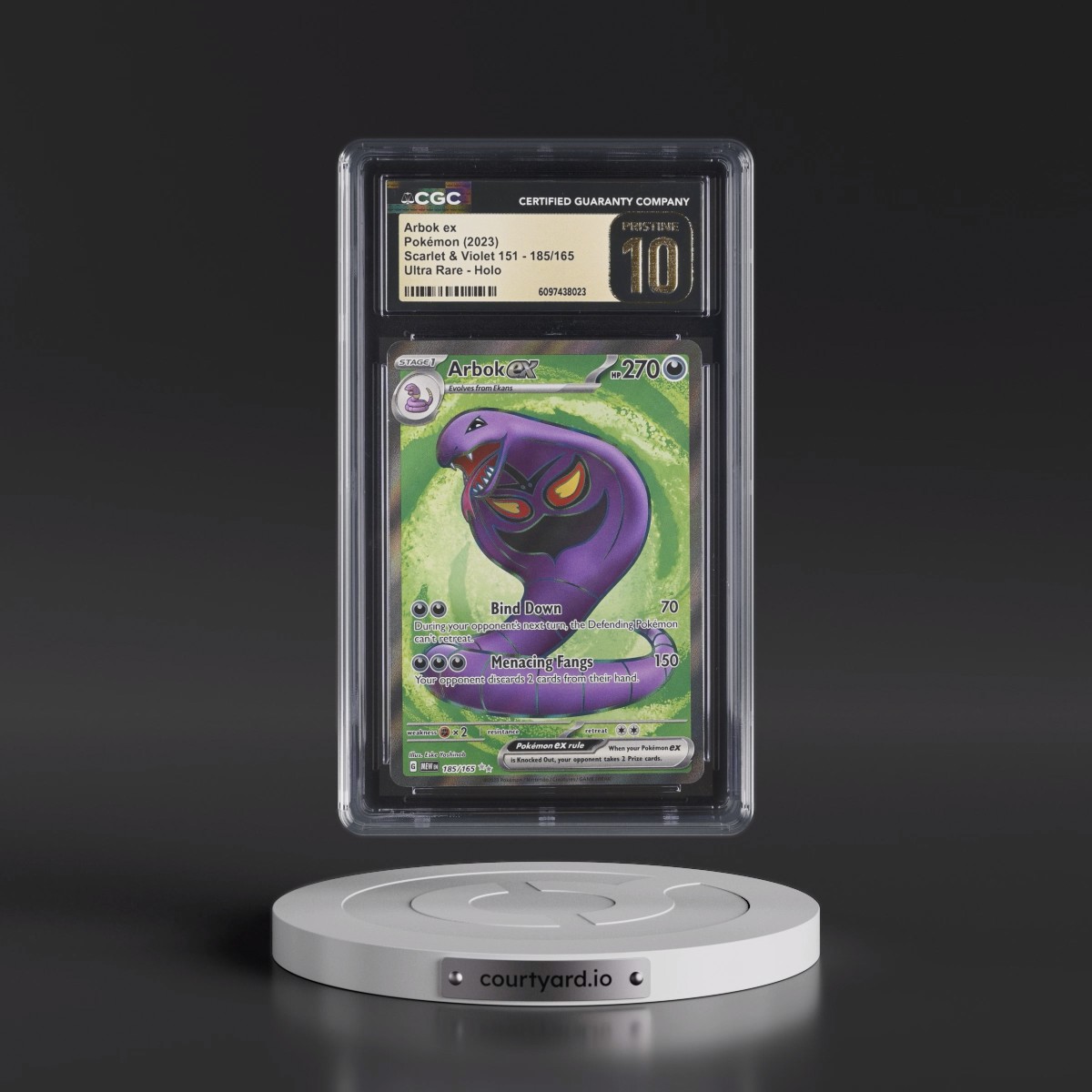 2023 Scarlet & Violet 151 - MEW EN #185/165 Arbok ex - Ultra Rare Holo (CGC 10 PRISTINE)