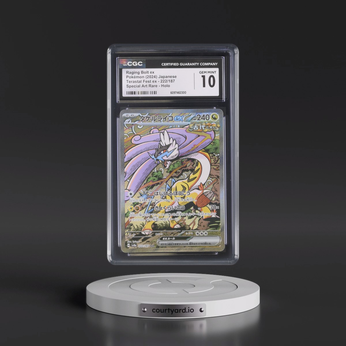 2024 High Class Pack: Terastal Fest ex - sv8a #222/187 Raging Bolt ex - Special Art Rare Holo (CGC 10 GEM MINT)