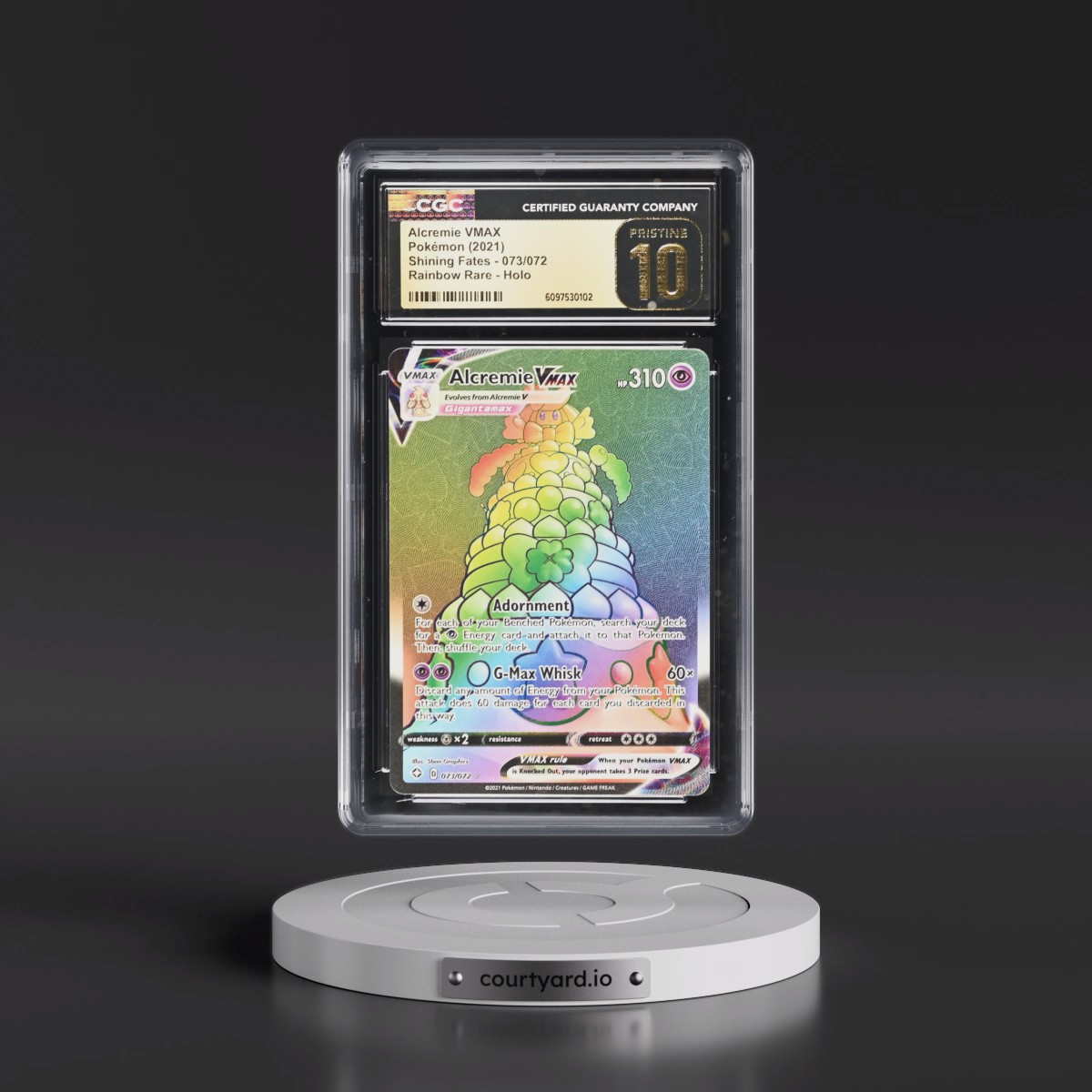 2021 Shining Fates #073/072 Alcremie VMAX - Rainbow Rare Holo (CGC 10 PRISTINE)