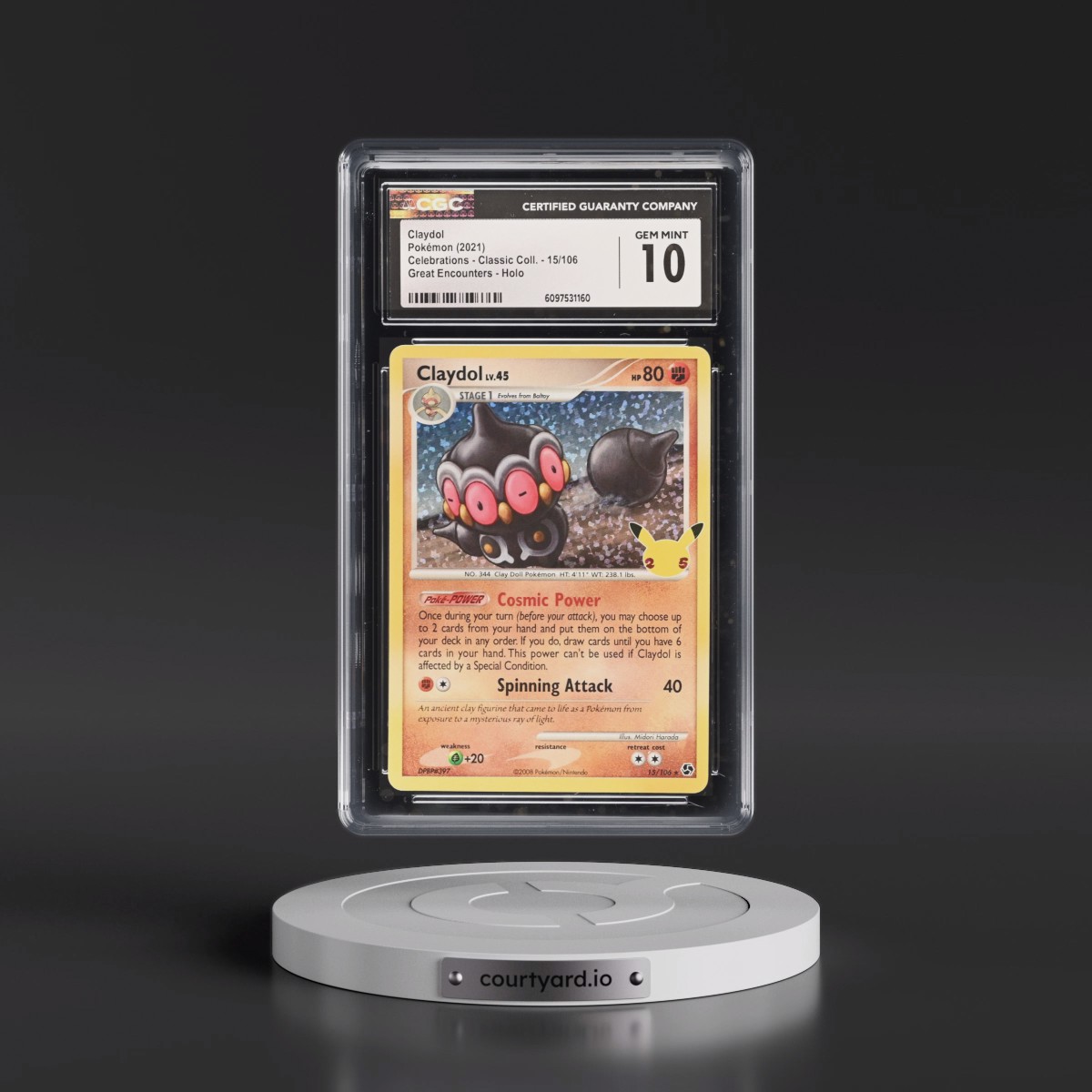 2021 Celebrations - Classic Collection #15/106 Claydol - Great Encounters Holo (CGC 10 GEM MINT)