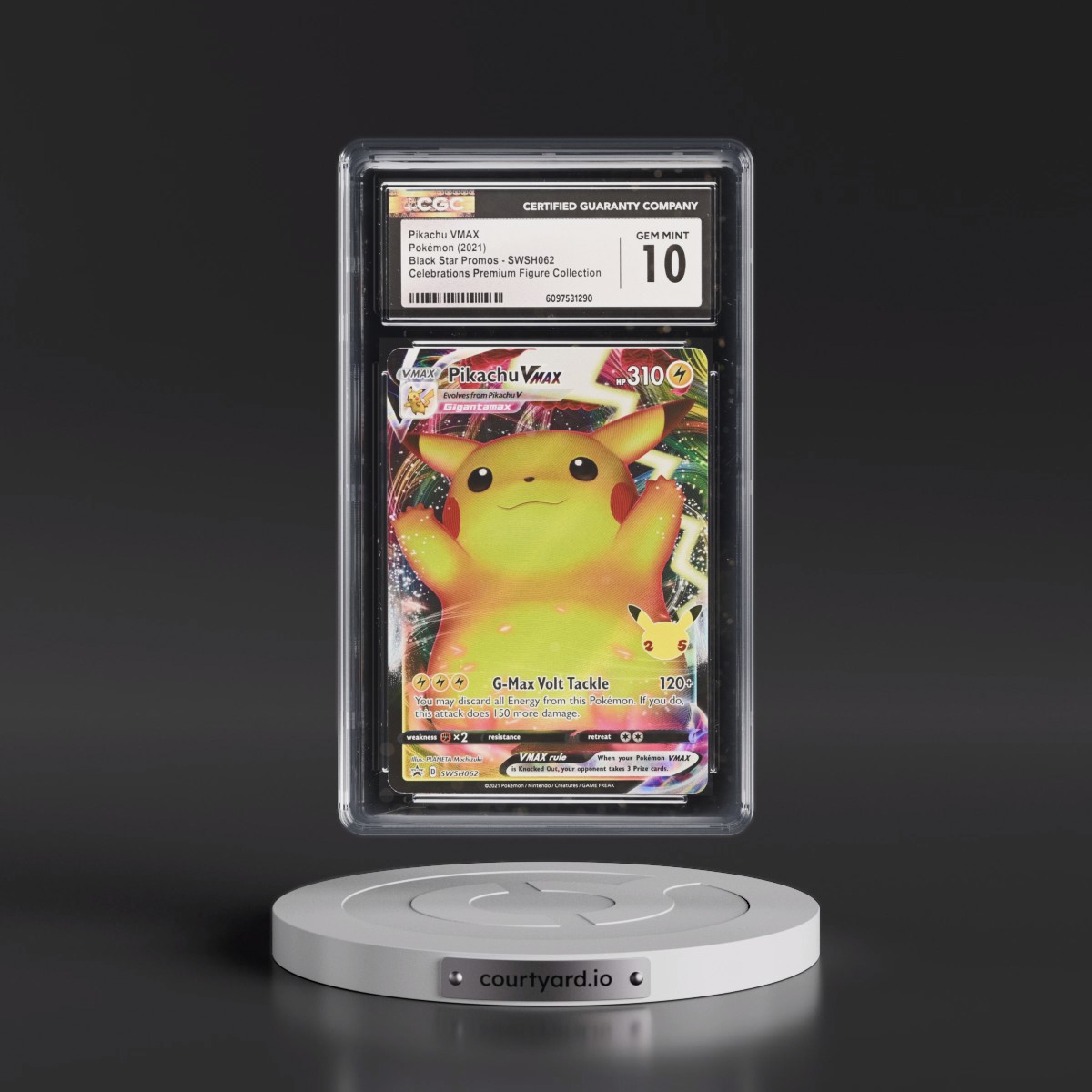 2017 Black Star Promos - Sword & Shield #SWSH062 Pikachu VMAX - Celebrations Premium Figure Coll. - Pikachu VMAX (Holo) (CGC 10 GEM MINT)