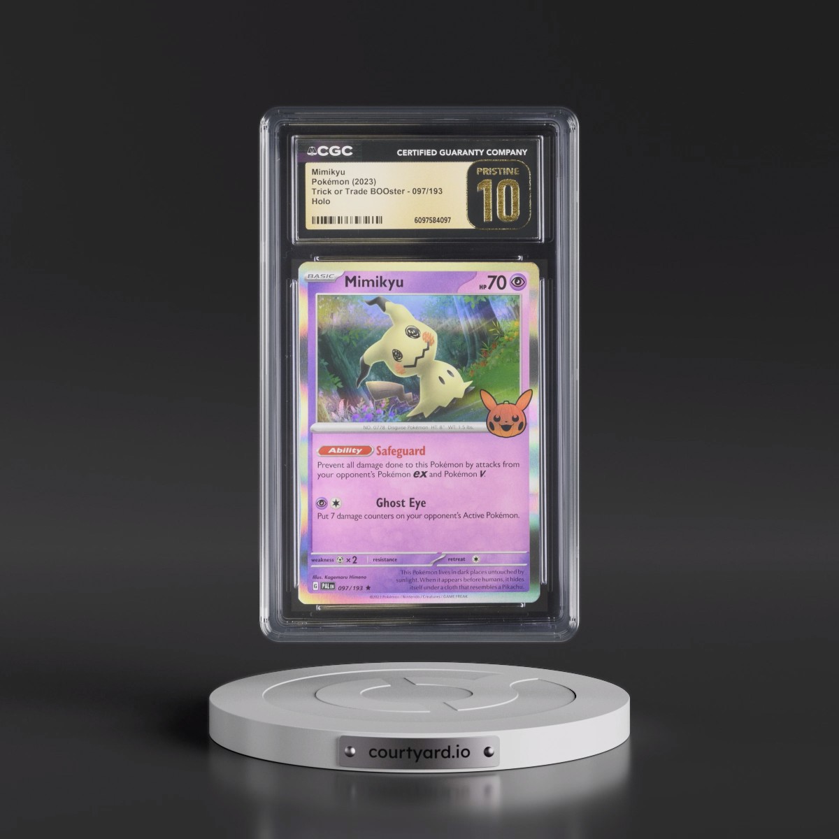 2023 Trick or Trade BOOster (2023) #097/193 Mimikyu - Holo (CGC 10 PRISTINE)