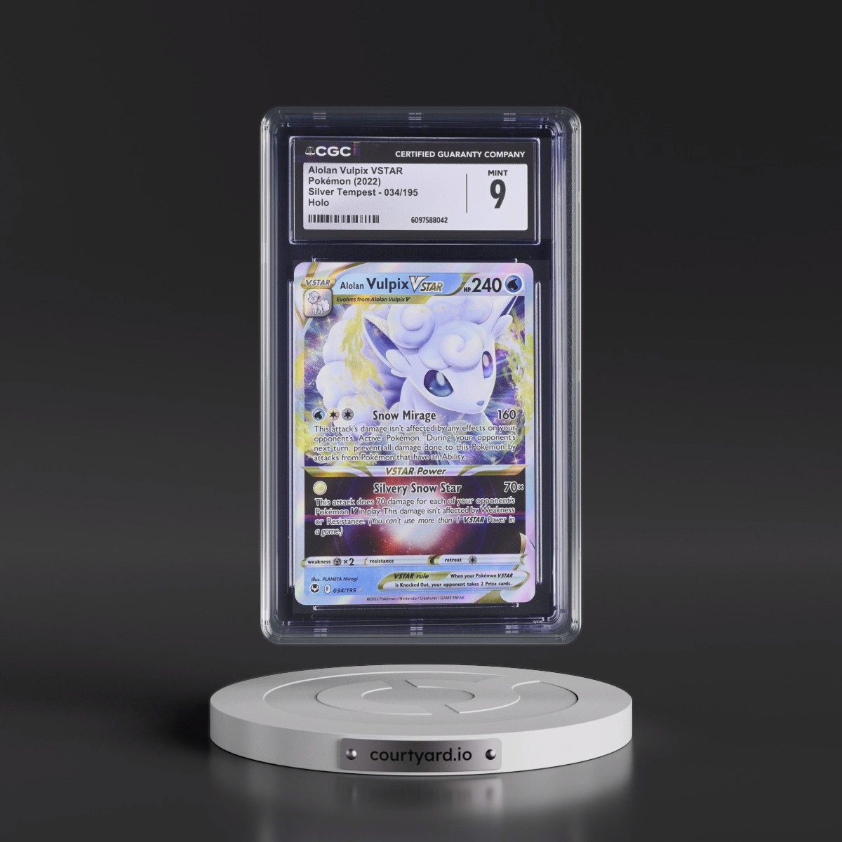2022 Silver Tempest #034/195 Alolan Vulpix VSTAR - Holo (CGC 9 MINT)
