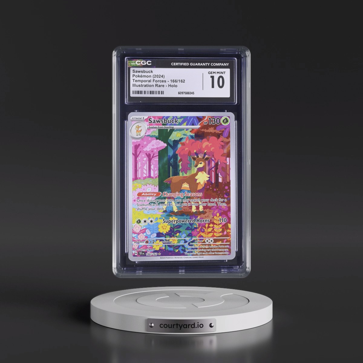 2023 Temporal Forces - TEF EN #166/162 Sawsbuck - Illustration Rare Holo (CGC 10 GEM MINT)