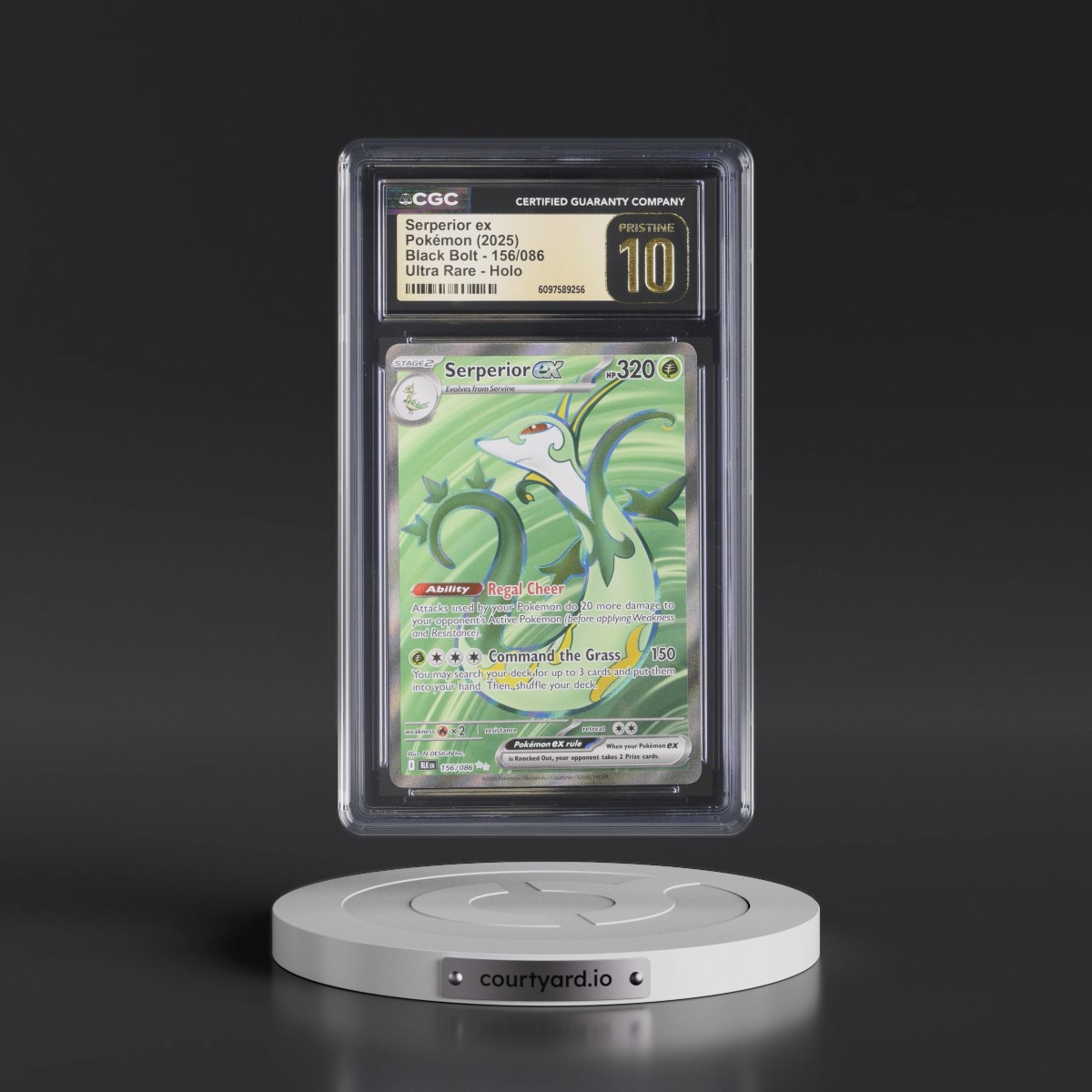 2025 Black Bolt - BLK EN #156/086 Serperior ex - Ultra Rare Holo (CGC 10 PRISTINE)