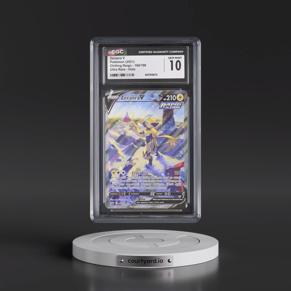 2021 Chilling Reign #166/198 Zeraora V - Ultra Rare Holo (CGC 10 GEM MINT)