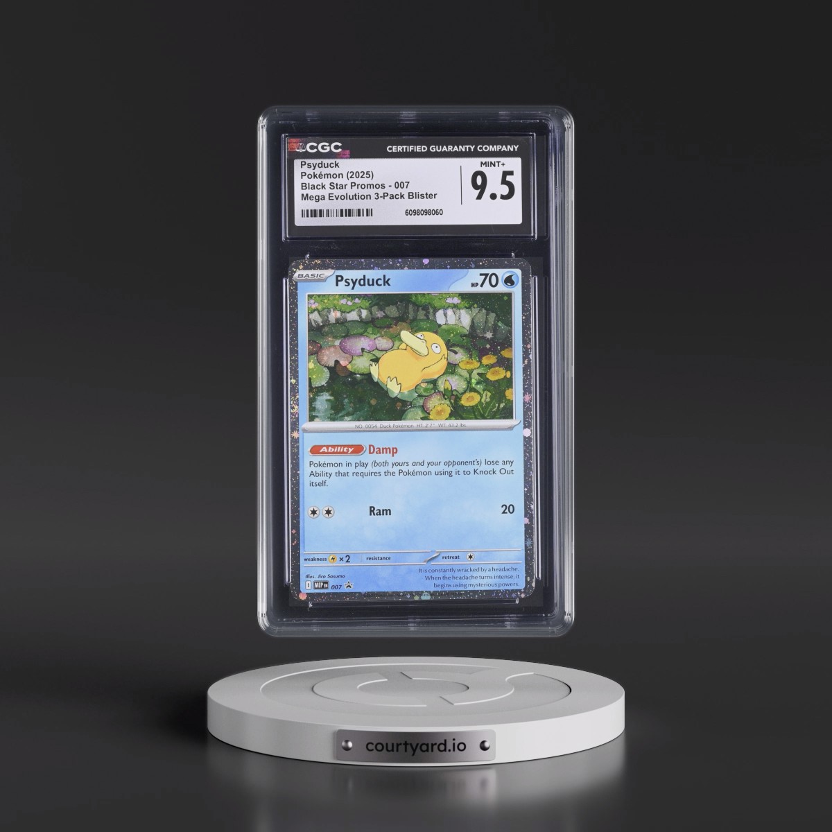 2025 Black Star Promos - Mega Evolution MEP EN #007 Psyduck - Mega Evolution 3-Pack Blister (Cosmos Holo) (CGC 9.5 MINT+)