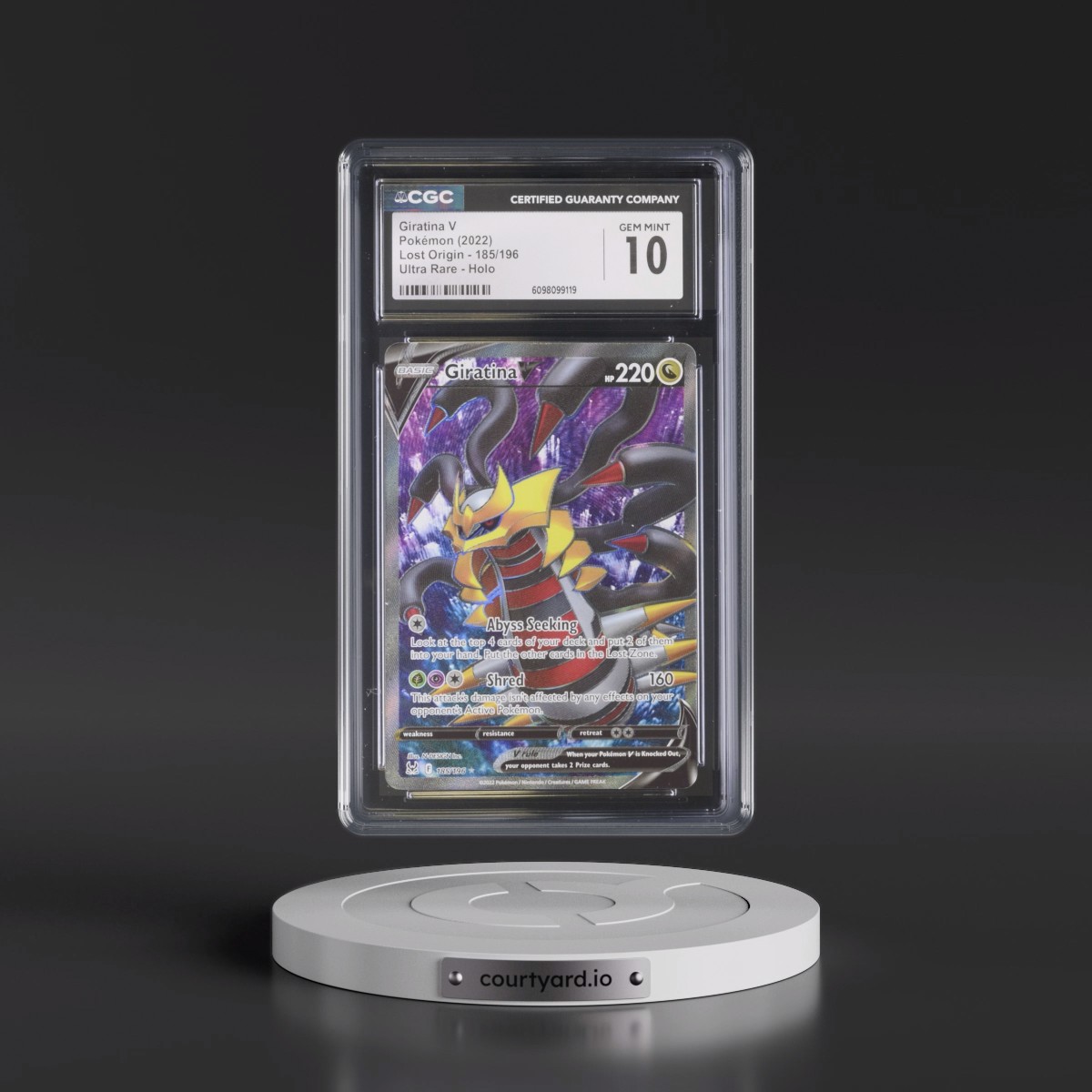 2022 Lost Origin #185/196 Giratina V - Ultra Rare Holo (CGC 10 GEM MINT)