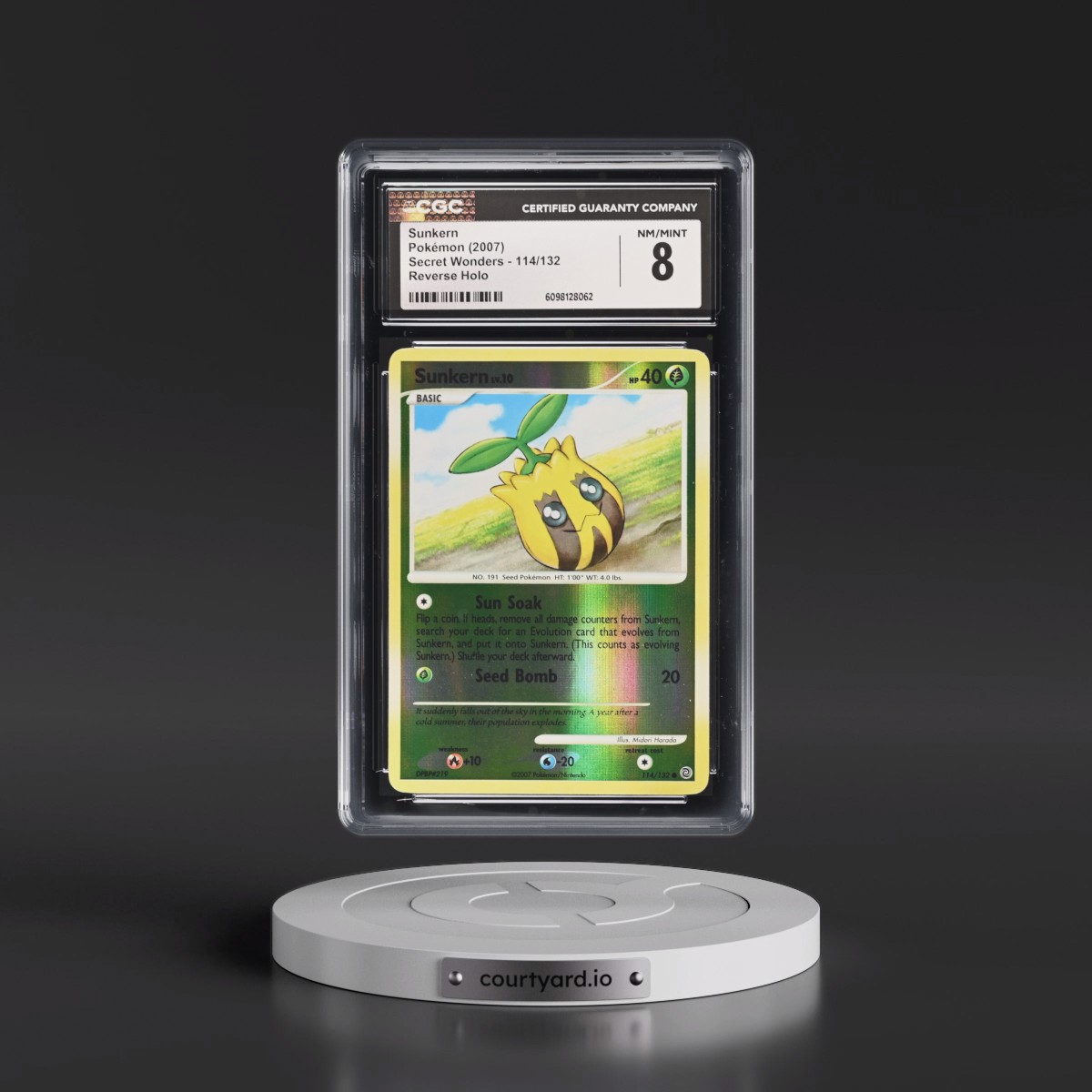 2007 Secret Wonders #114/132 Sunkern - Reverse Holo (CGC 8 NM-MT)
