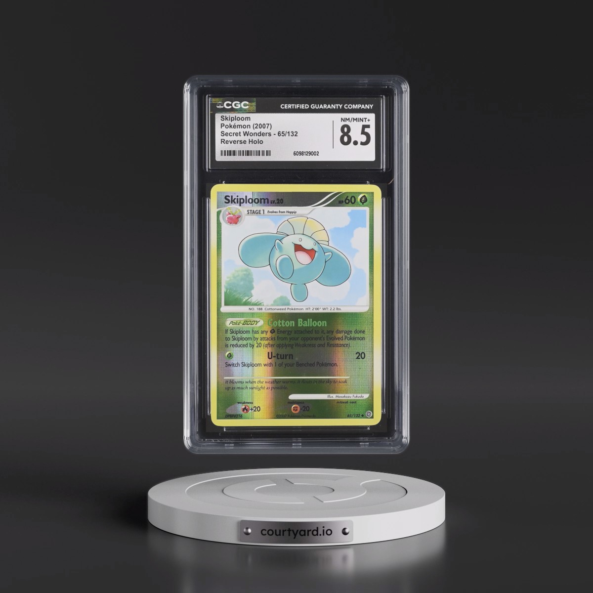 2007 Secret Wonders #65/132 Skiploom - Reverse Holo (CGC 8.5 NM-MT+)