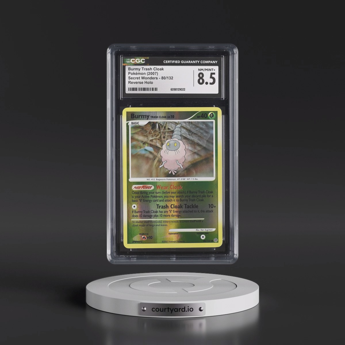 2007 Secret Wonders #80/132 Burmy Trash Cloak - Reverse Holo (CGC 8.5 NM-MT+)
