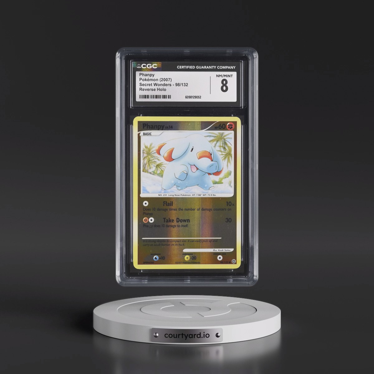 2007 Secret Wonders #98/132 Phanpy - Reverse Holo (CGC 8 NM-MT)