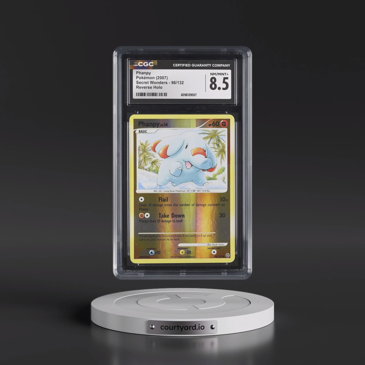 2007 Secret Wonders #98/132 Phanpy - Reverse Holo (CGC 8.5 NM-MT+)